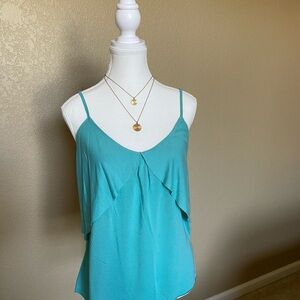 Converse Blue Ruffled Sleeveless Camisole